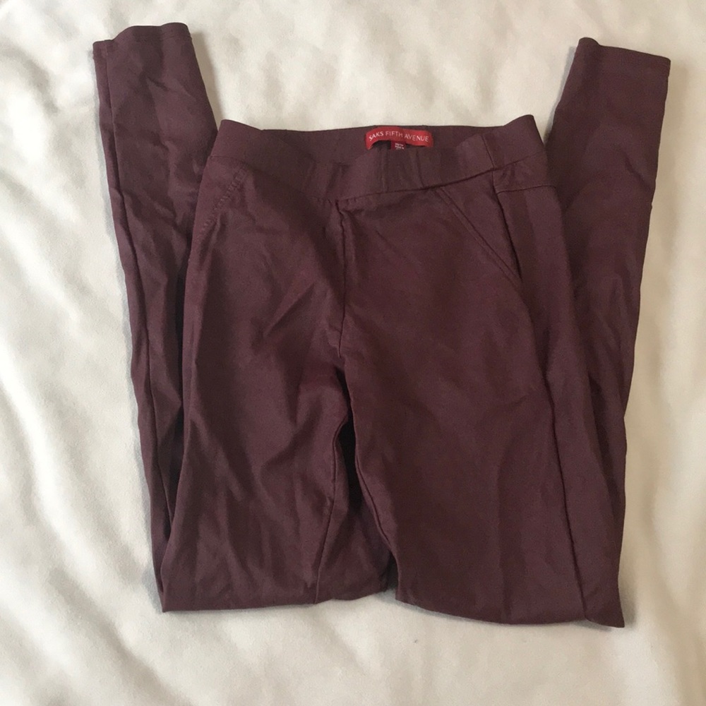 Saks Fifth Avenue Burgundy Leggings